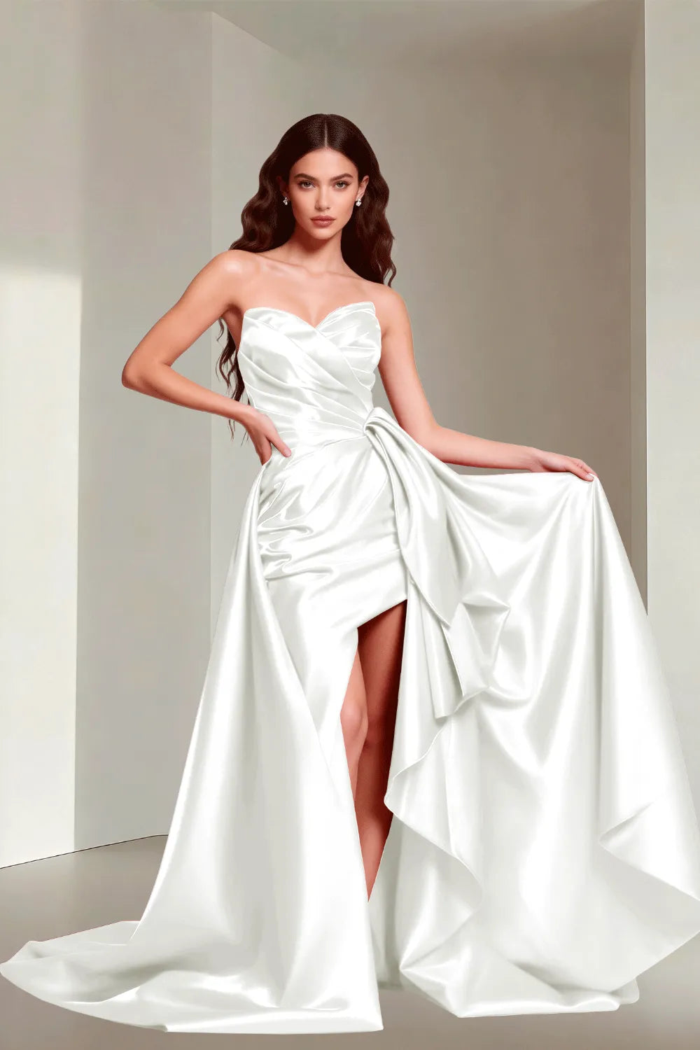 Aurelia Strapless Bow Back Evening Gown