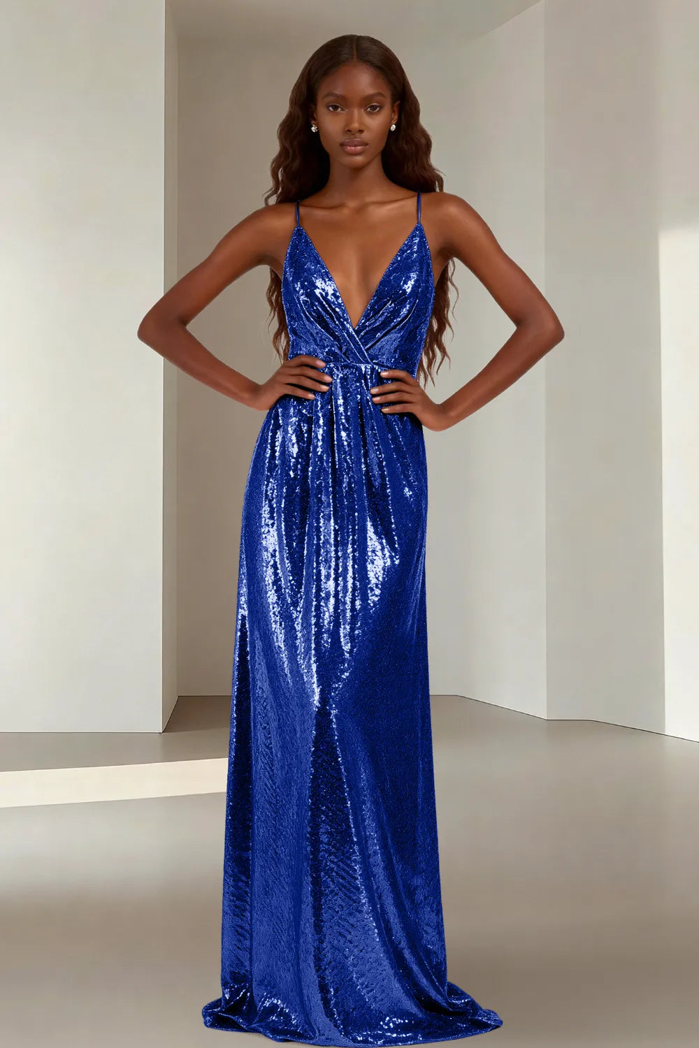 Elara Elegant Sequin Floor Length Dress