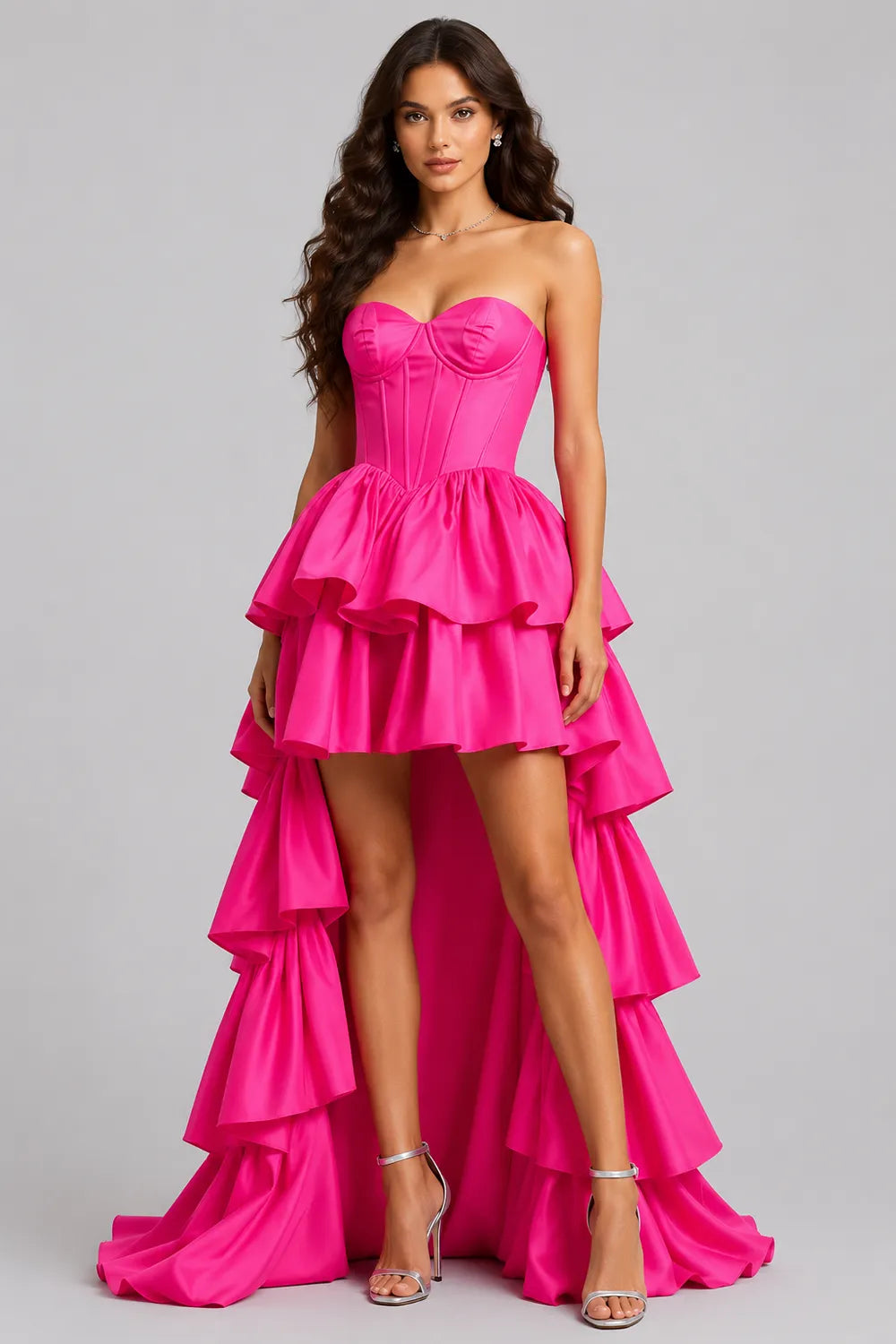 Strapless High Low Prom Dress