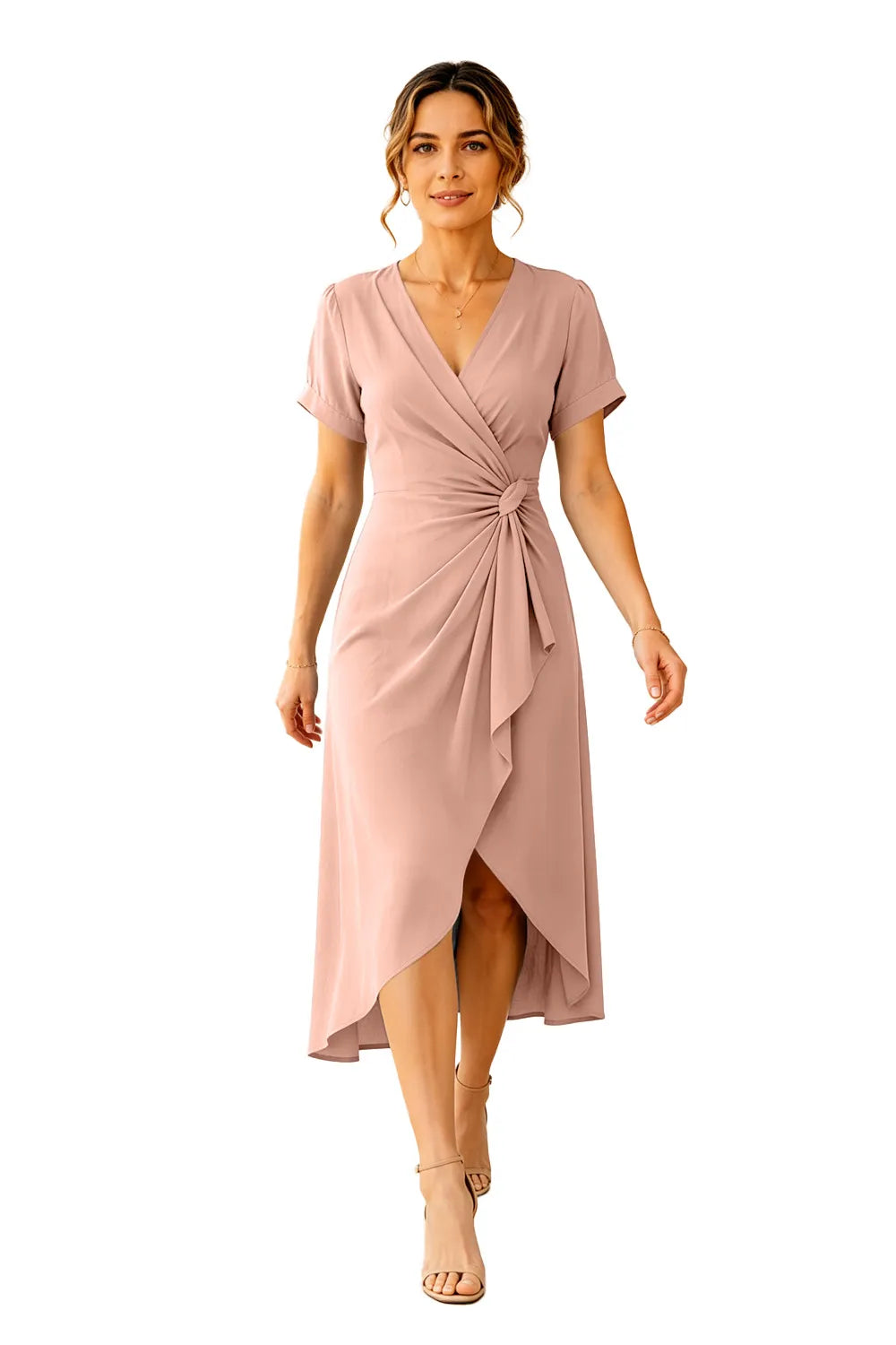 Wrap Front Wedding Guest Dress