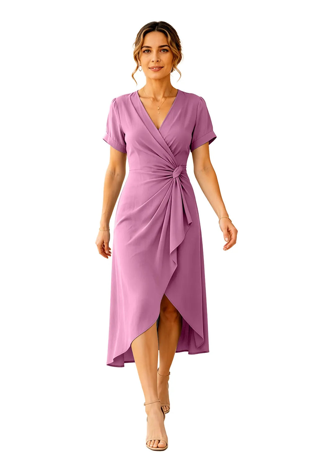 Wrap Front Wedding Guest Dress