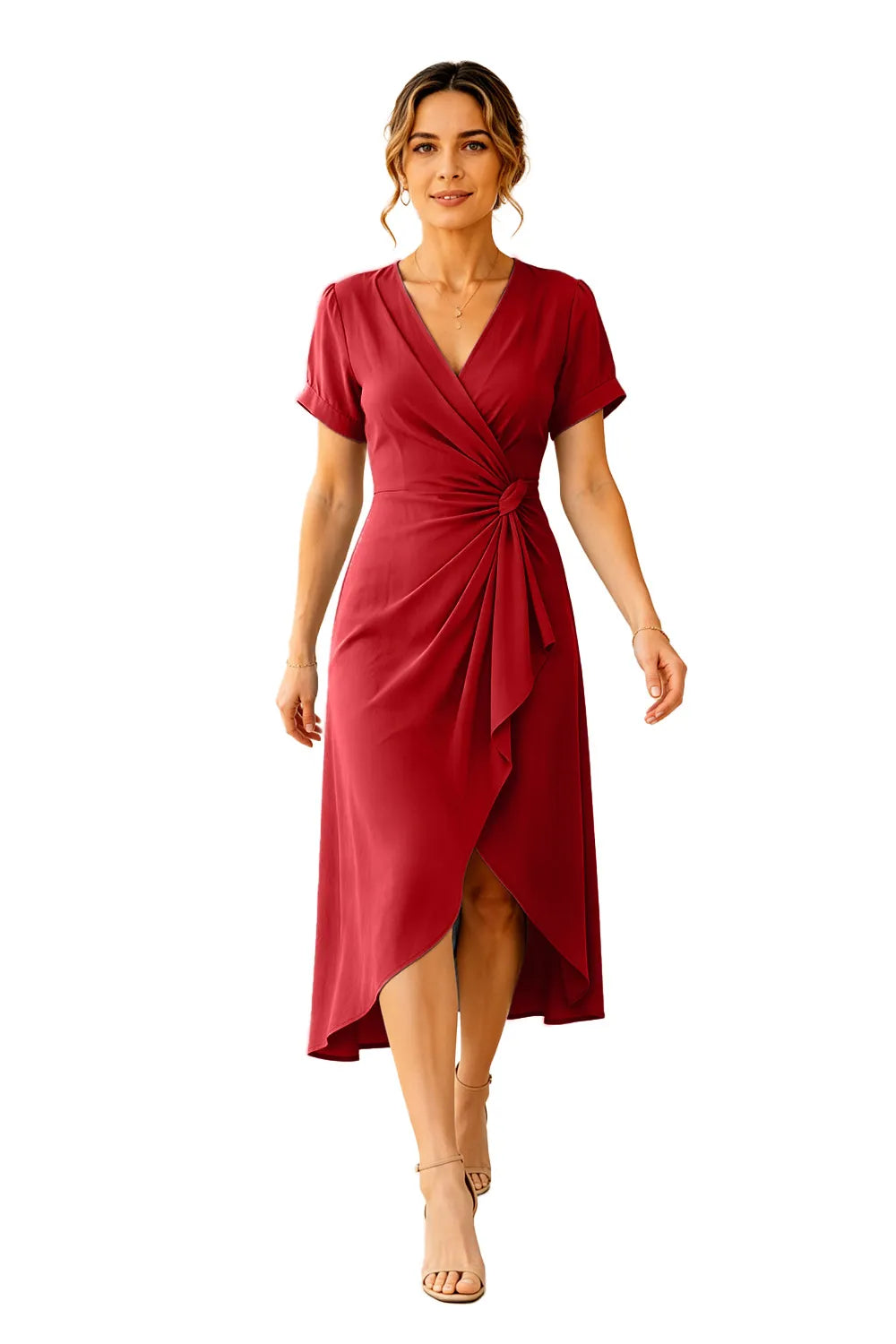 Wrap Front Wedding Guest Dress