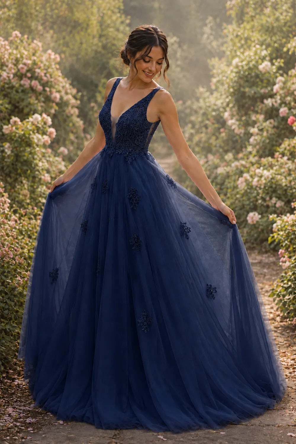 Fairytale Lace Applique Tulle Ball Gown