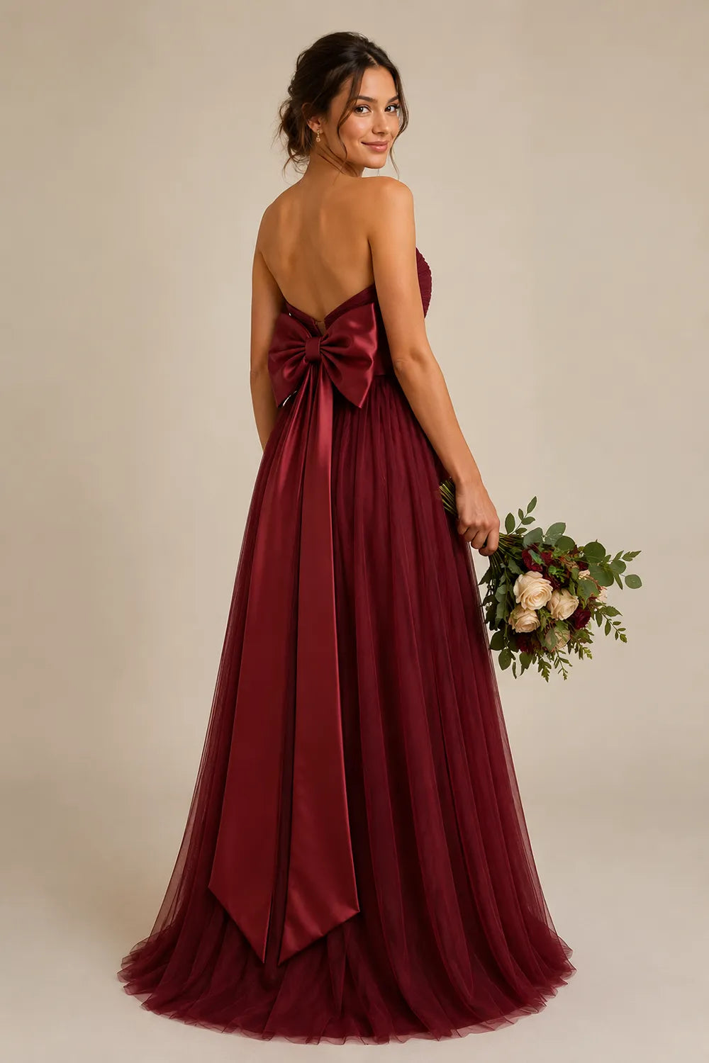 Fairytale Strapless Bow Back Tulle Gown
