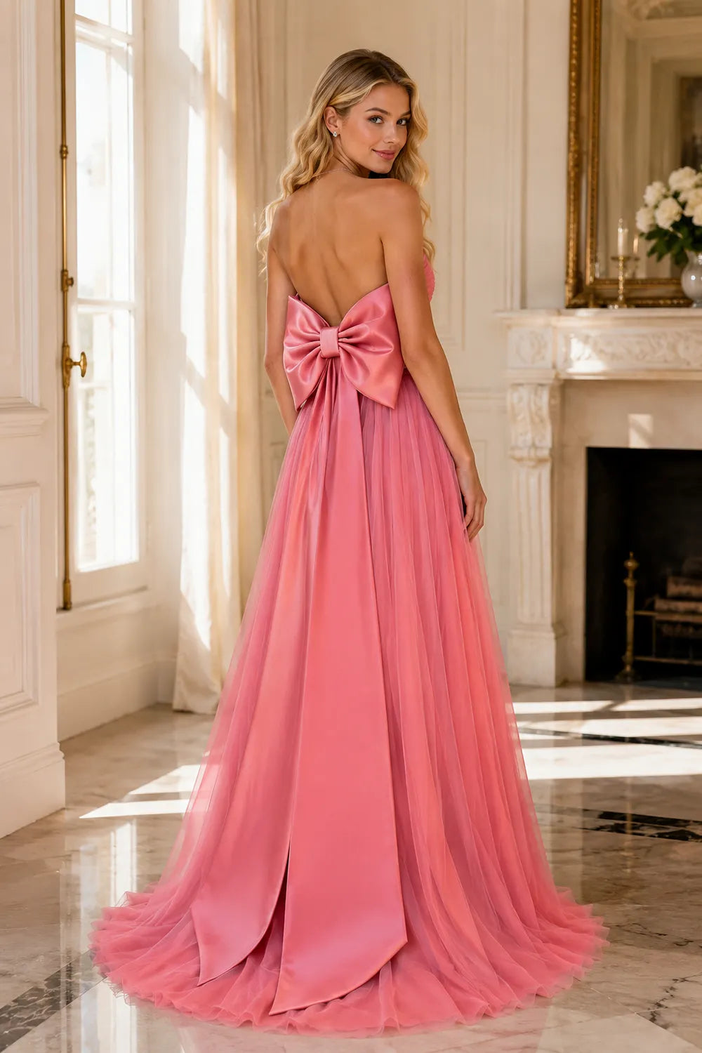 Fairytale Strapless Bow Back Tulle Gown