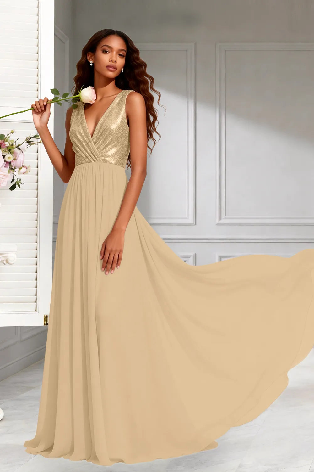 Elara Sleeveless Chiffon Formal Evening Gown
