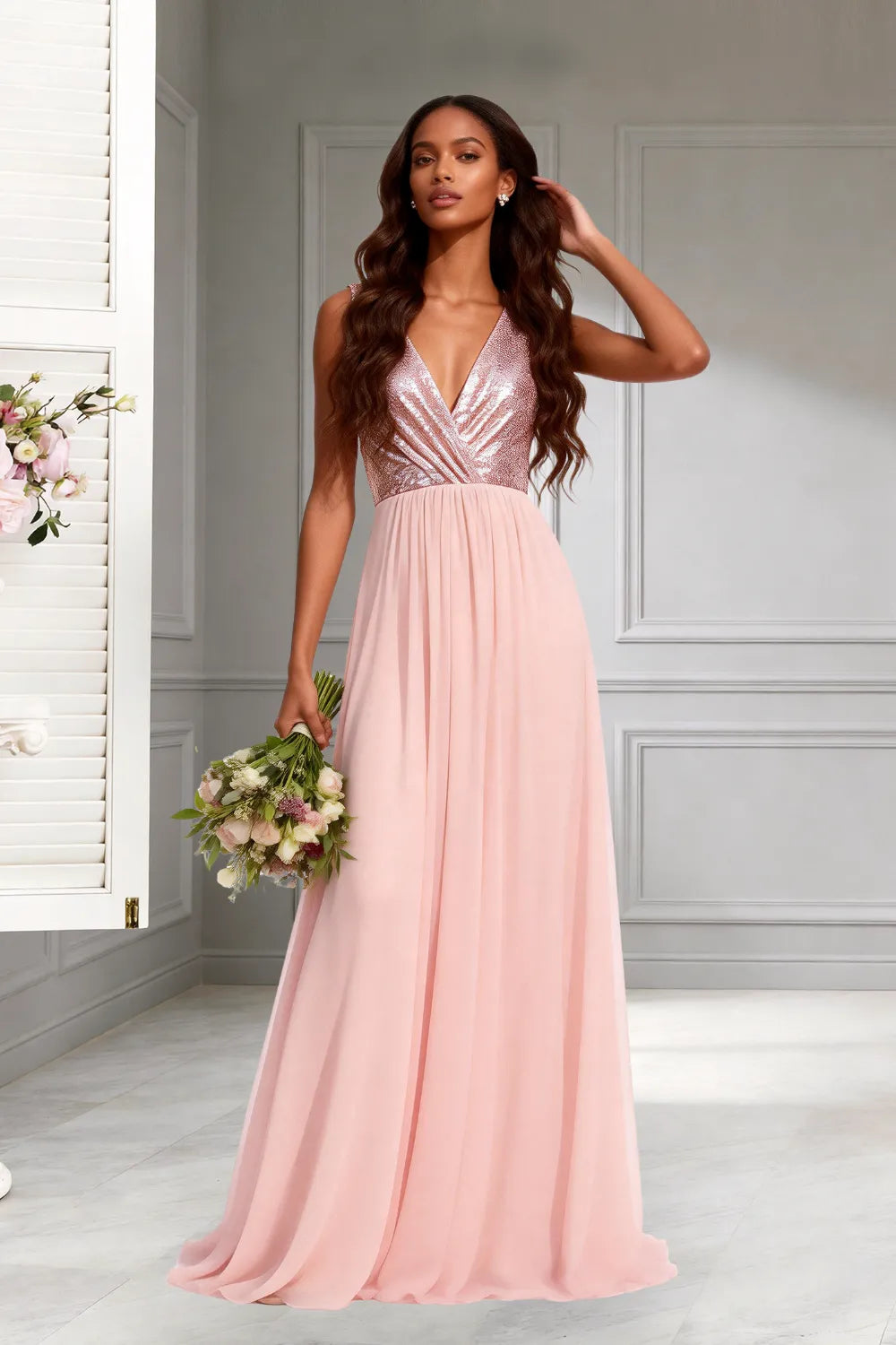 Elara Sleeveless Chiffon Formal Evening Gown