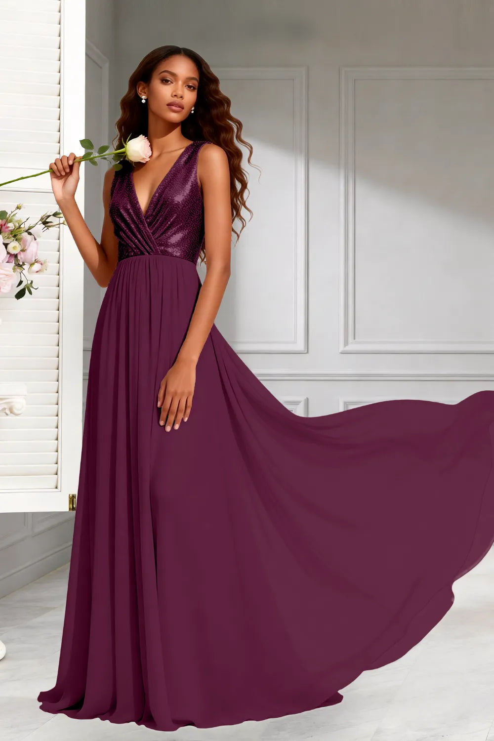 Elara Sleeveless Chiffon Formal Evening Gown