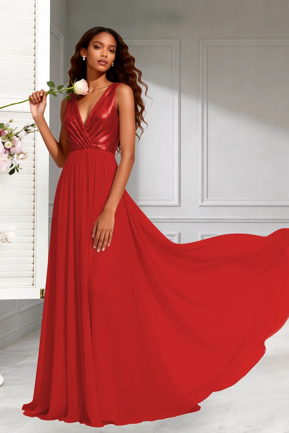 Elara Sleeveless Chiffon Formal Evening Gown