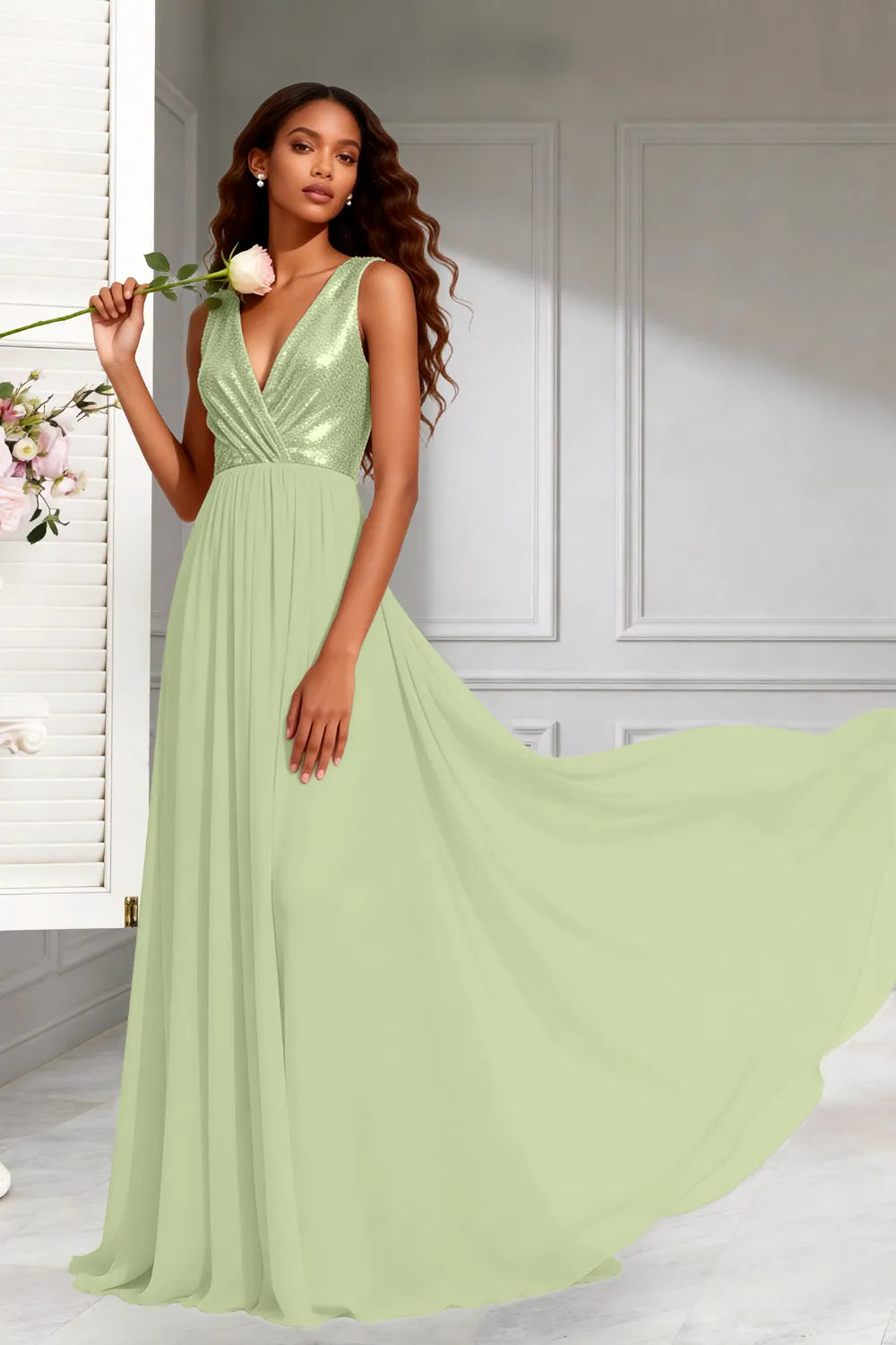 Elara Sleeveless Chiffon Formal Evening Gown