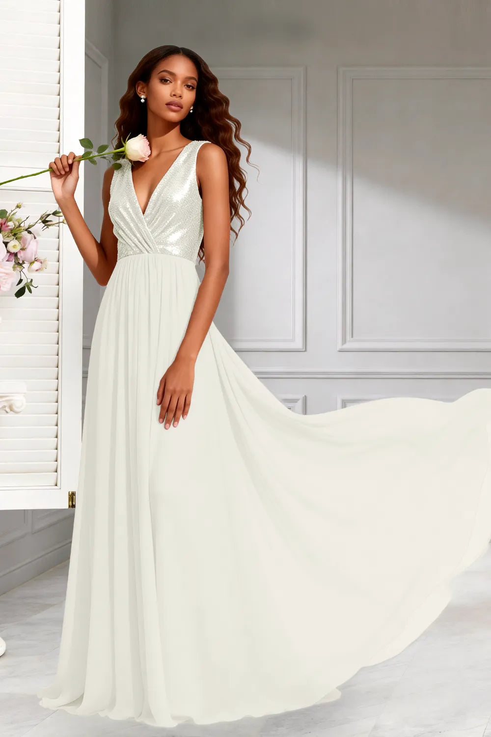 Elara Sleeveless Chiffon Formal Evening Gown