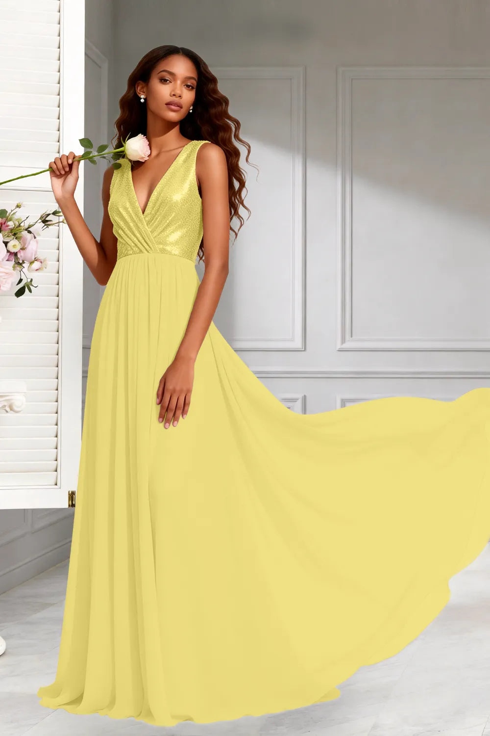 Elara Sleeveless Chiffon Formal Evening Gown